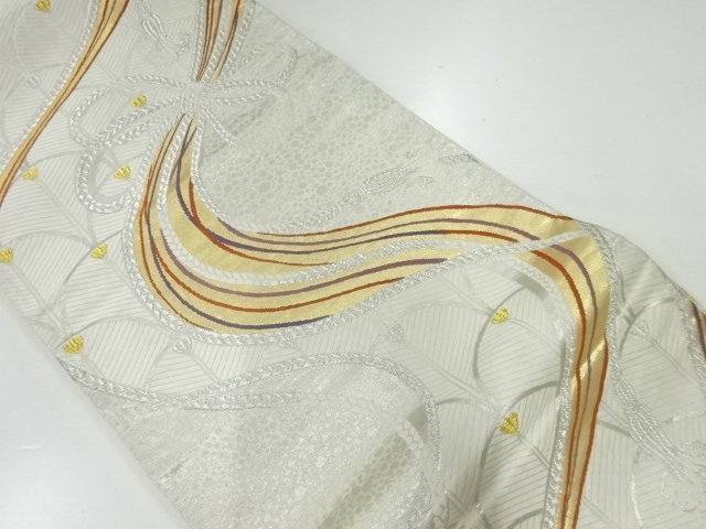 アンティーク　組紐模様織出し袋帯（材料）